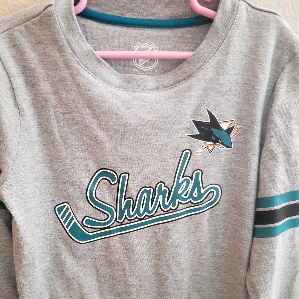 San Jose Sharks Longsleeve Childs Medium Shirt - Picture 2 of 3